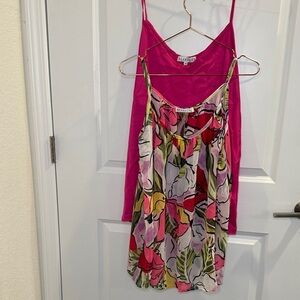 Elegant Floral Camisole with Pink and Yellow Accents